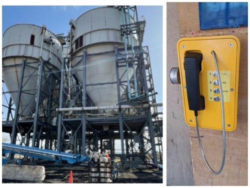 Neueste Unternehmensnachrichten über Verbesserung der industriellen Sicherheit: Wasserdichte Telefone JR103-4B-4G in der Fabrik in Brixton, UK