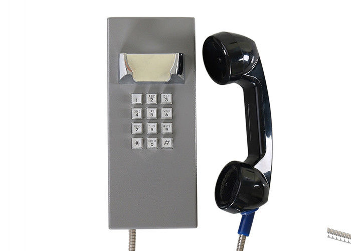 Weatherproof Inmate Jail Telephone Robust Housing Durable Keypad With Grey Color