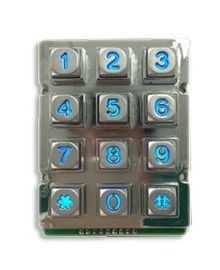 Ein guter Preis. Verzinken Sie Tastatur Schlüssel der Legierungs-schroffe blaue Hintergrundbeleuchtung 12 mit Pin 9 Online