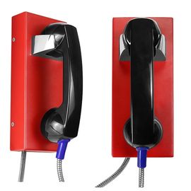 Selbstskala-zuverlässiges rotes analoges Wand-Telefon mit schwarzem Vandalen-Beweis-Hörer